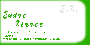 endre kirrer business card